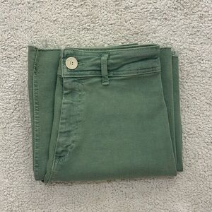 Zara High Rise Wide Leg Green Jean